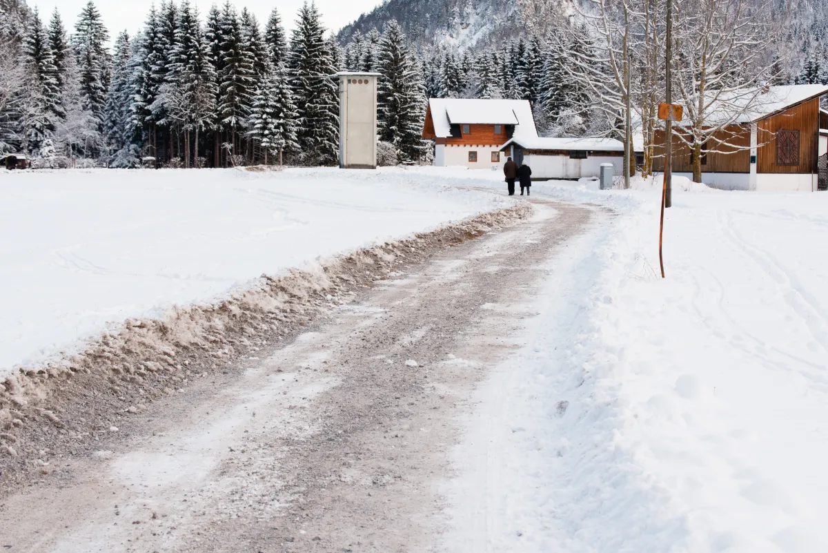plowed rural driveway in Chaffee County, CO