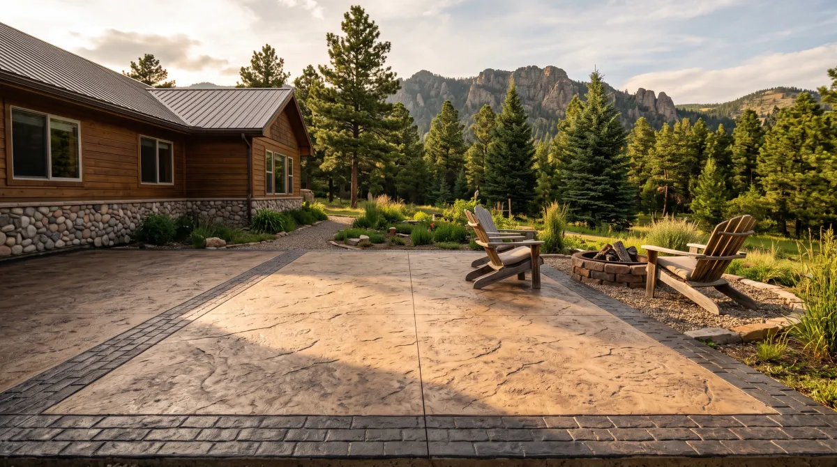 stamped slate pattern patio in Salida, CO